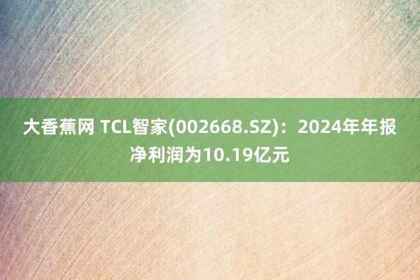 大香蕉网 TCL智家(002668.SZ)：2024年年报净利润为10.19亿元