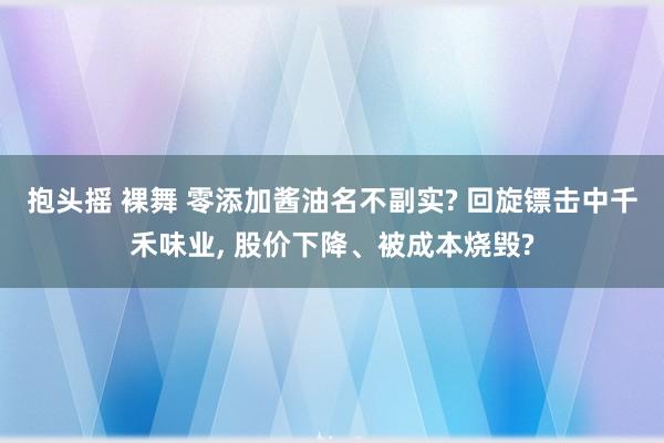抱头摇 裸舞 零添加酱油名不副实? 回旋镖击中千禾味业, 股价下降、被成本烧毁?