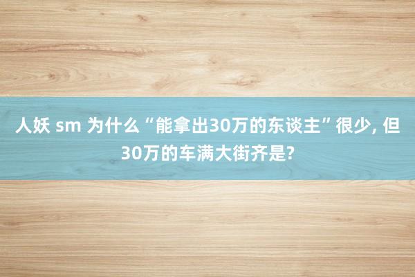 人妖 sm 为什么“能拿出30万的东谈主”很少, 但30万的车满大街齐是?