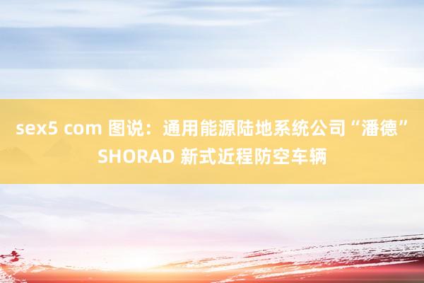 sex5 com 图说：通用能源陆地系统公司“潘德”SHORAD 新式近程防空车辆